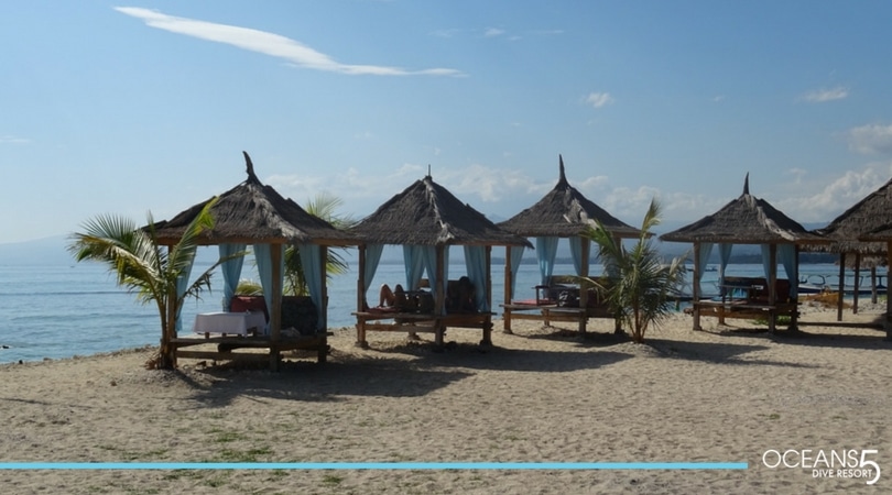 Beach chairs on Gili Air