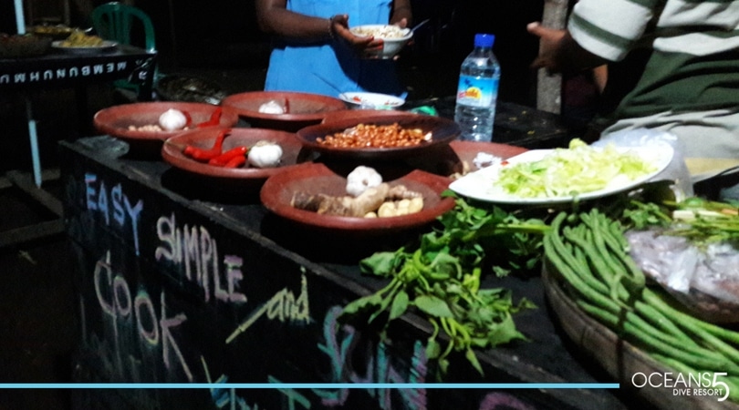 Close up of ingredients at cooking class