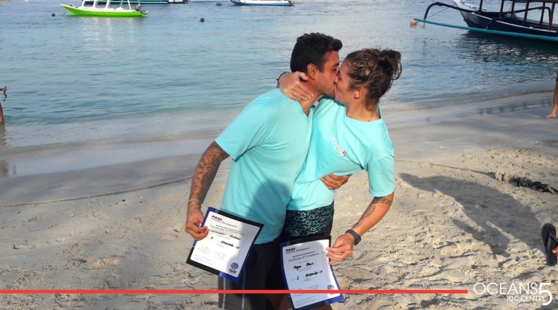 Meg and Sal kissing after the IE graduation