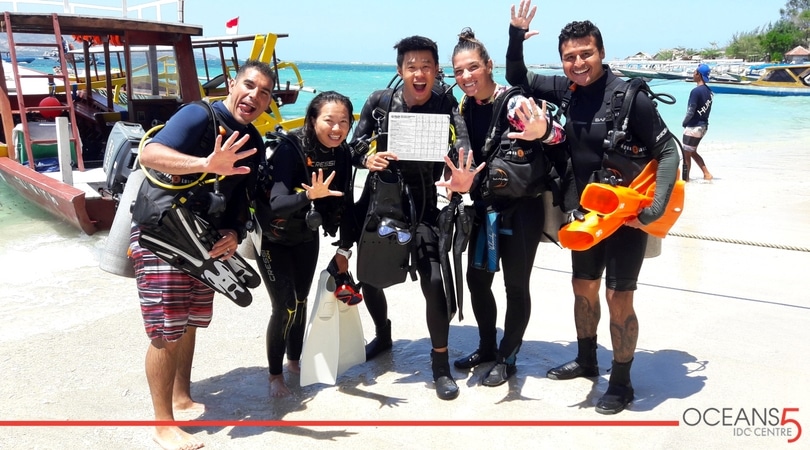 IDC candidates coming back from a training dive