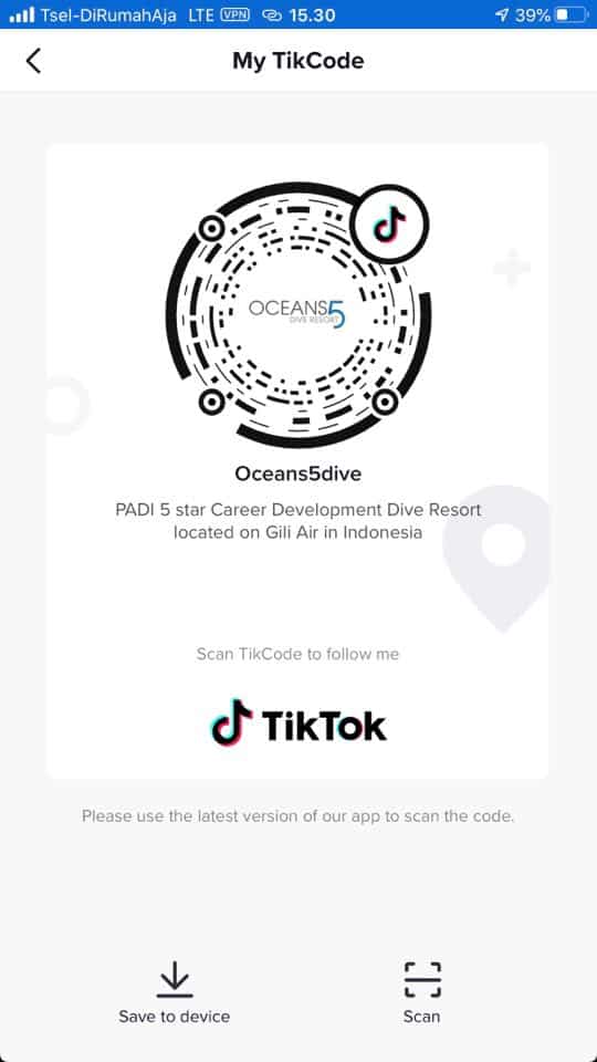 Oceans5Dive TikTok Code