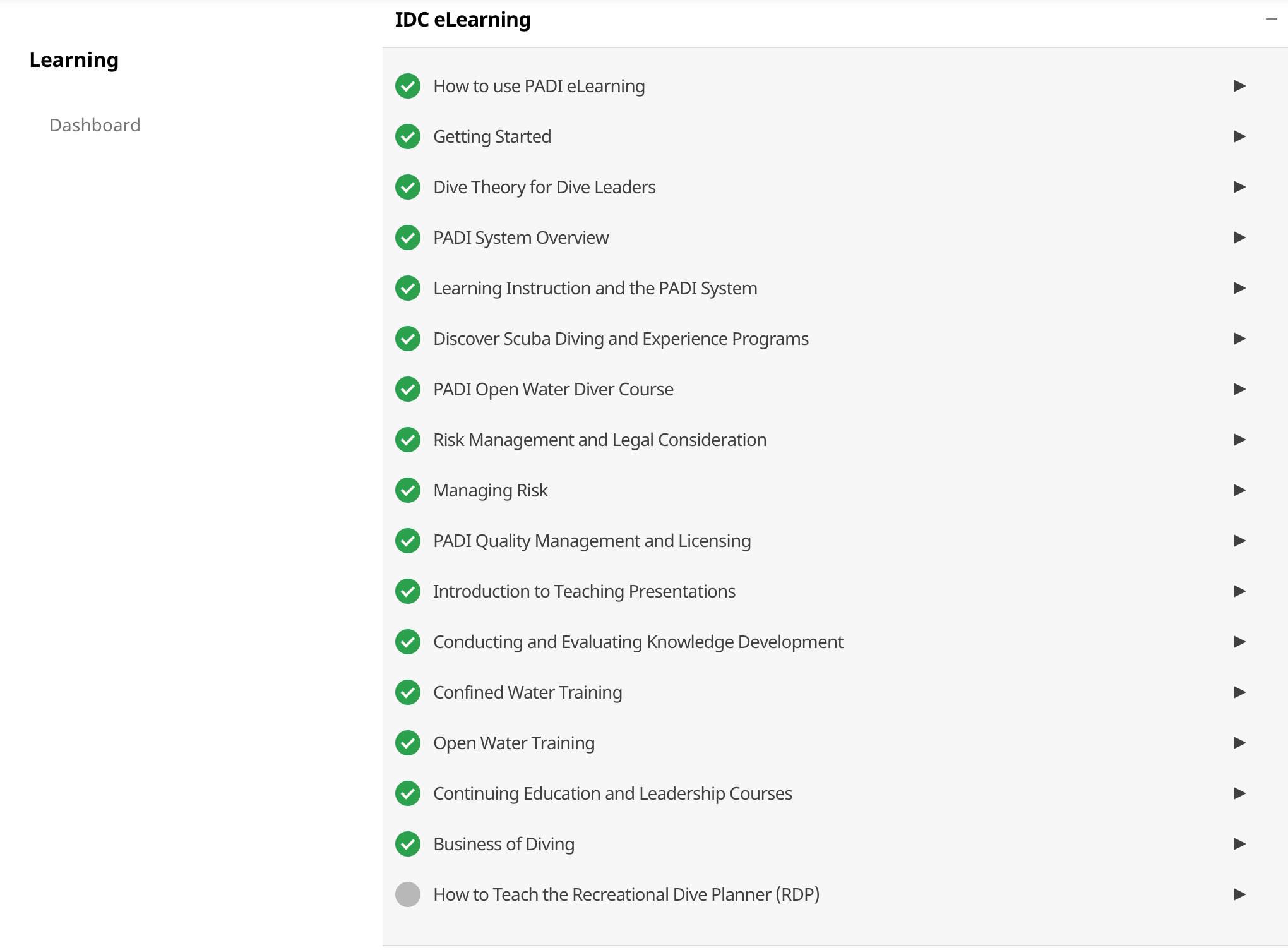 PADI eLearning